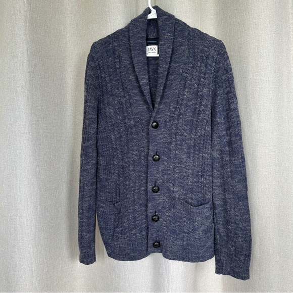 Nordstrom Cashmere Navy Blue Button V-neck Long Sleeve Middle Cardigan L - Picture 4 of 12